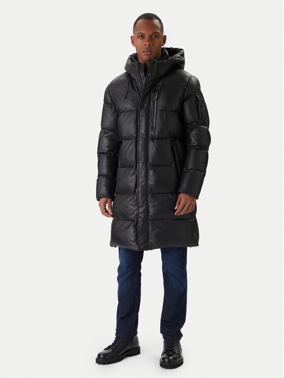 Milestone Milestone Bőrkabát MS Piero 531040 20740 Fekete Regular Fit