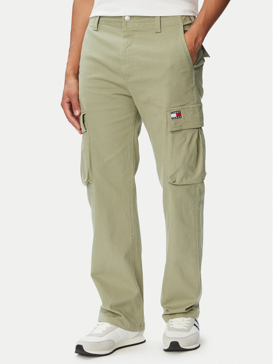 Tommy Jeans Pantaloni cargo Otis Co DM0DM22403 Verde Regular Fit