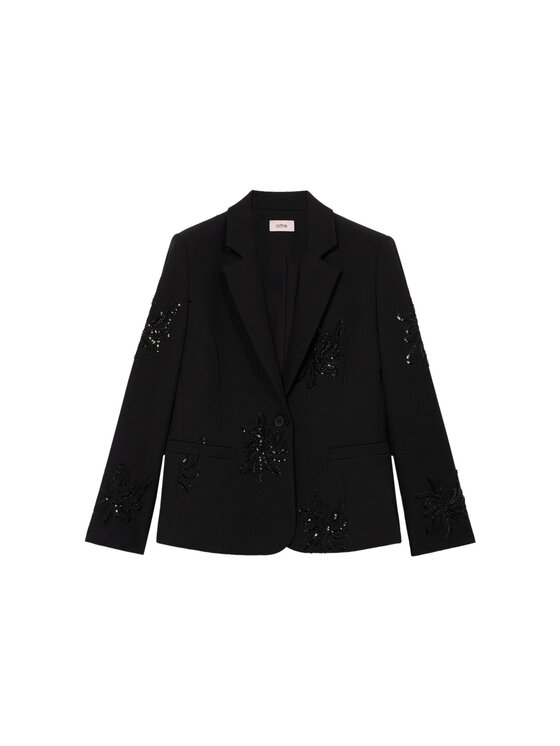 Oltre Oltre Giacca di transizione Q016R004639N033 Nero Slim Fit