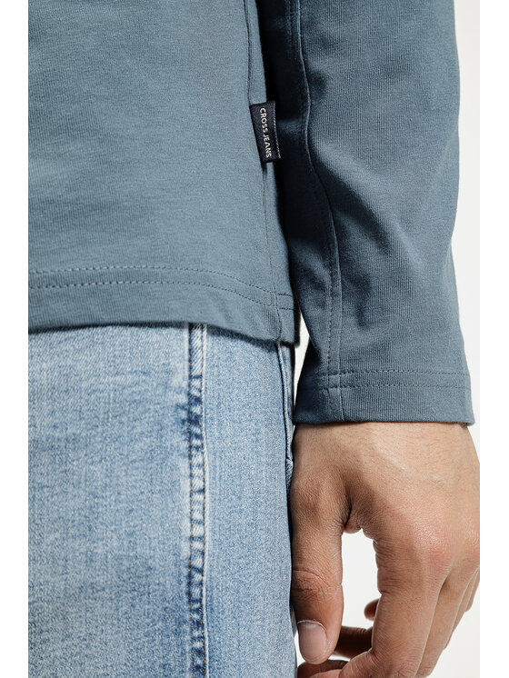 Cross Jeans Cross Jeans Longsleeve 16034-462 Niebieski Regular Fit