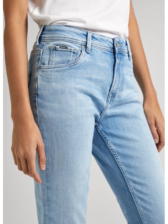 Pepe Jeans Pepe Jeans Kalhoty z materiálu PL204591MI88 000 Modrá Taper Fit