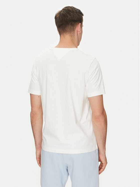 Tommy Hilfiger Tommy Hilfiger Tričko Essential Solid Pocket Tee MW0MW37283 Biela Regular Fit