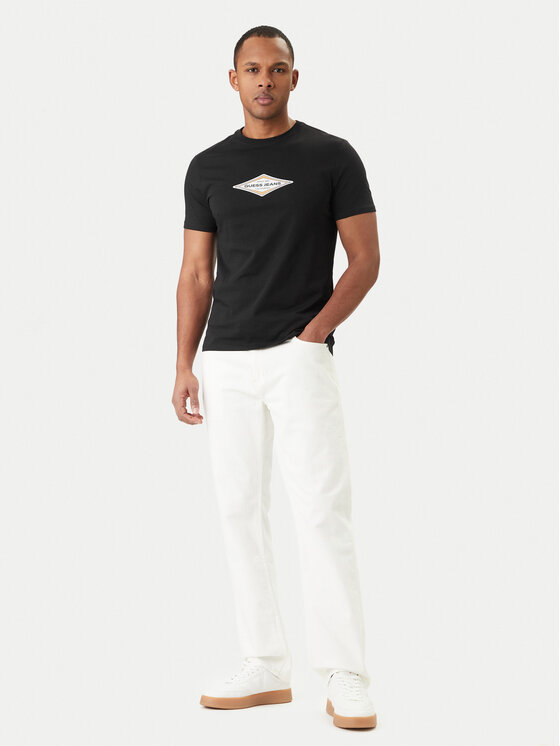 Guess Jeans Guess Jeans T-shirt M6GIB4 K8HM0 Crna Slim Fit
