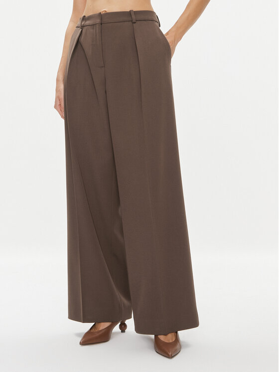 Calvin Klein Hlače K20K205965 Smeđa Wide Leg