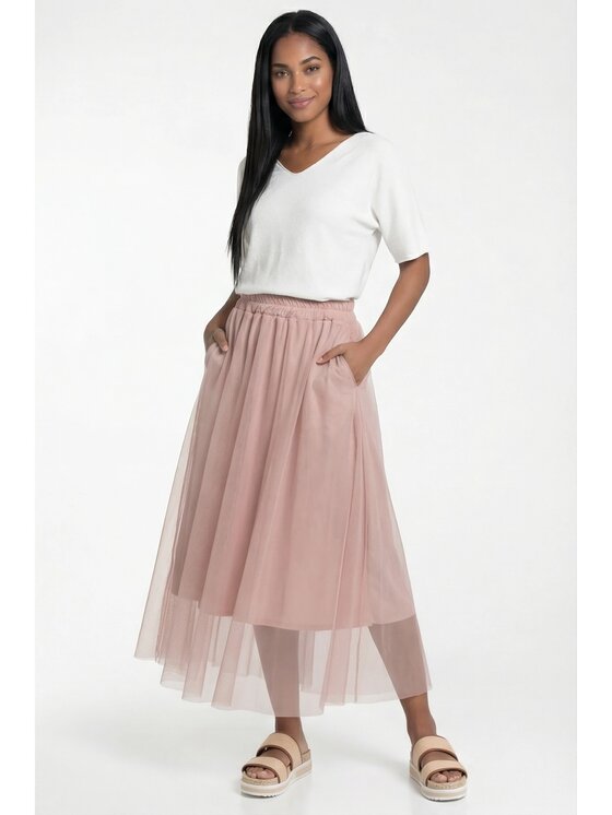 FIGL FIGL Maxi sukně M1307 Růžová A-Line Fit
