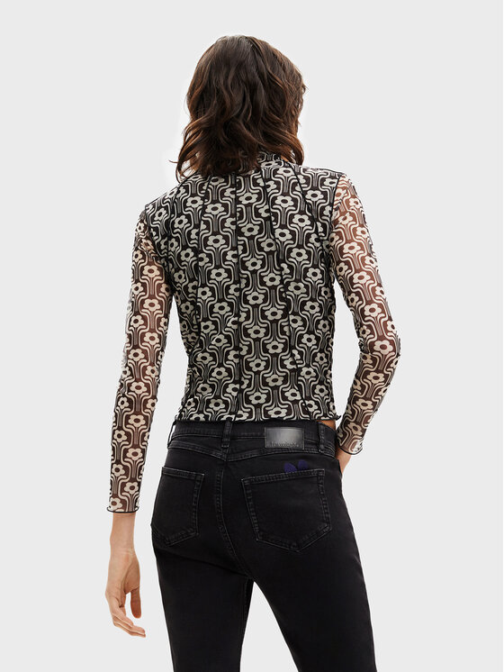 Desigual Desigual Μπλουζάκι Karen 22WWTKA4 Μαύρο Slim Fit