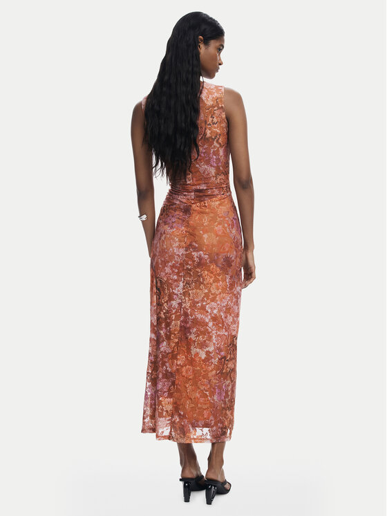 Desigual Desigual Rochie cocktail Lua 25WWVK26 Portocaliu Slim Fit