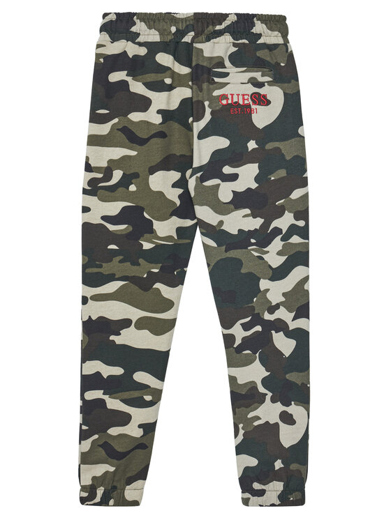 Guess Guess Spodnie dresowe L5YQ15 KA6R4 Zielony Regular Fit