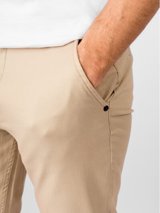 TeeShoppen TeeShoppen Chinosy 'Perform Collection' Beżowy Slim Fit