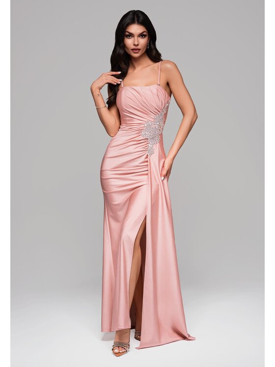 Ombre Ombre Sukienka wieczorowa LA-OM-DLR137 Różowy Regular Fit