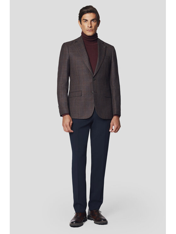 Lancerto Lancerto Marynarka Largo MA073224000003 Brązowy Slim Fit