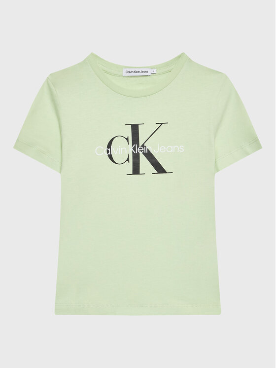 Calvin Klein Jeans T-krekls Monogram Logo IU0IU00267 Zaļš Regular Fit