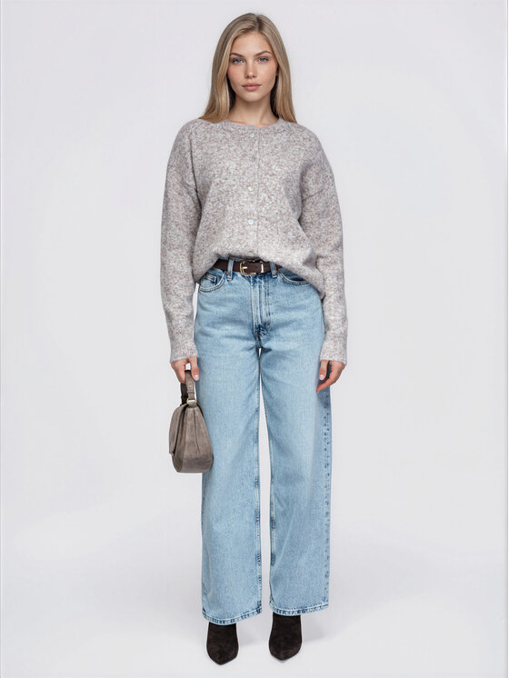 Ombre Ombre Svetr OW-SW-E0064 Béžová Relaxed Fit