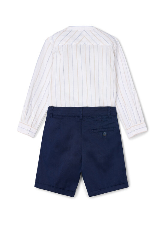 Mayoral Mayoral Set cămașă și șorturi din material textil 3230 Bleumarin Regular Fit