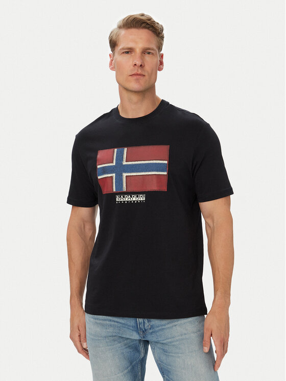 Napapijri Tricou S-Flag Tiki Ss NP0A8A6I9411 Negru Regular Fit