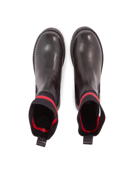 Tommy Jeans Tommy Jeans Боти тип челси Tjw Flatform Chelsea Sock EN0EN02301 Черен