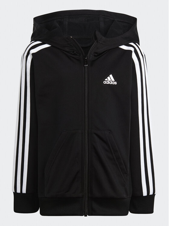 adidas adidas Tepláková súprava Essentials 3-Stripes Shiny Tracksuit HR5906 Čierna Slim Fit
