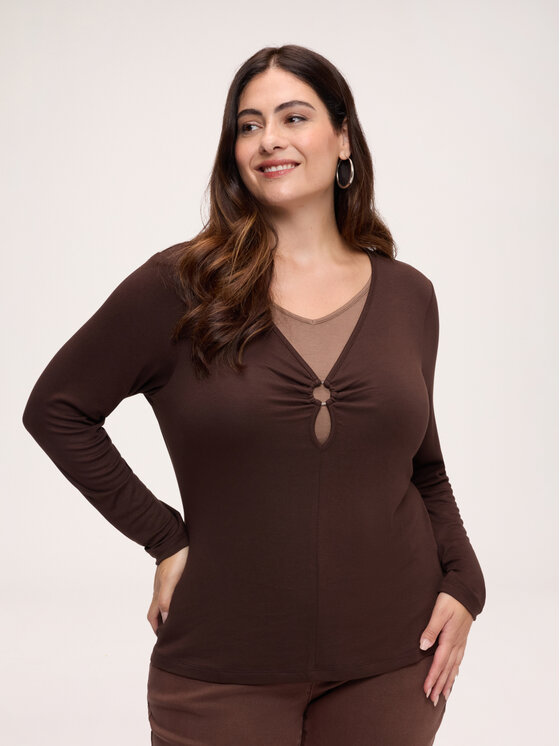 Fiorella Rubino Fiorella Rubino Blusa G00PL009621N0V2 Marrone Regular Fit