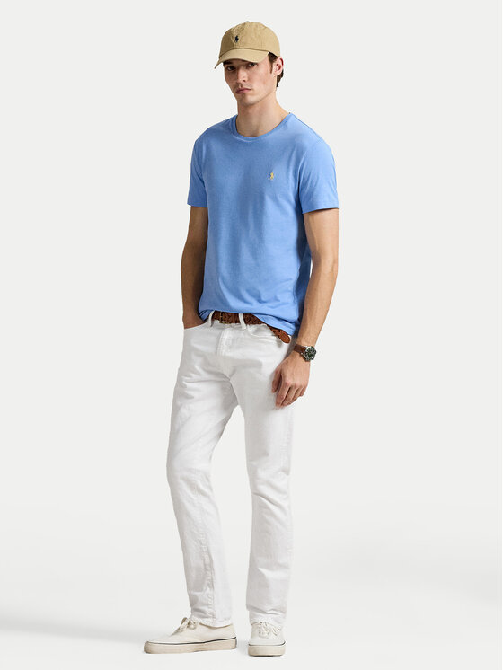 Polo Ralph Lauren Polo Ralph Lauren T-krekls 710671438454 Gaiši zils Custom Slim Fit