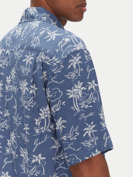 Gant Gant Srajca Island Print 3250071 Modra Relaxed Fit