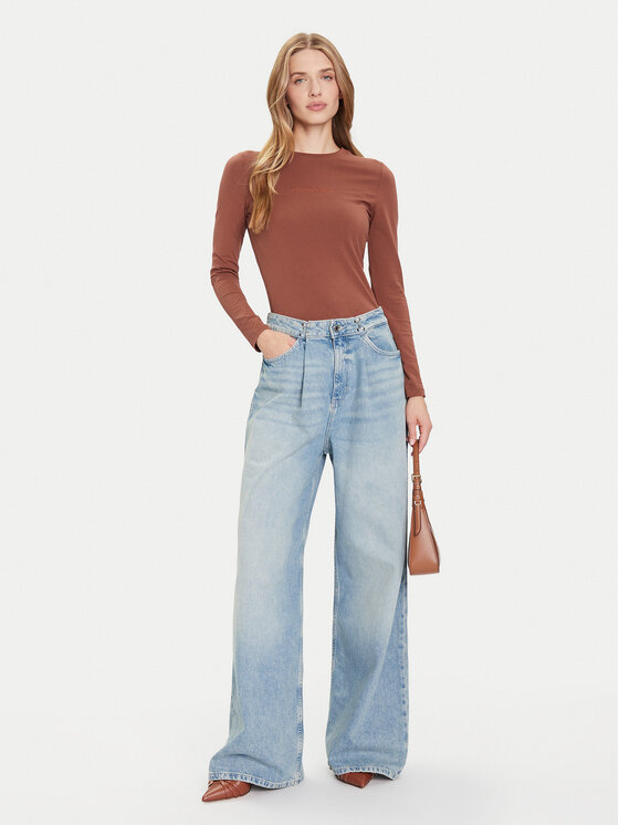 Guess Guess Jeansy W5BA3T D0742 Modrá Wide Leg
