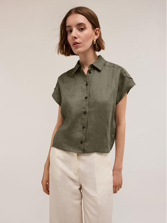 Motivi Motivi Camicia 5227W000473N035 Verde Regular Fit