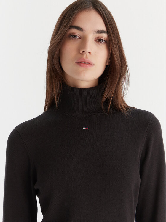 Tommy Jeans Tommy Jeans Плетена рокля Ess DW0DW21958 Черен Slim Fit