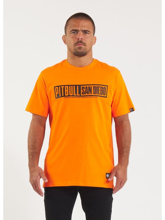 PITBULL PITBULL T-Shirt Koszulka męska EIGHTY NINE DOG M Pomarańczowy Regular Fit