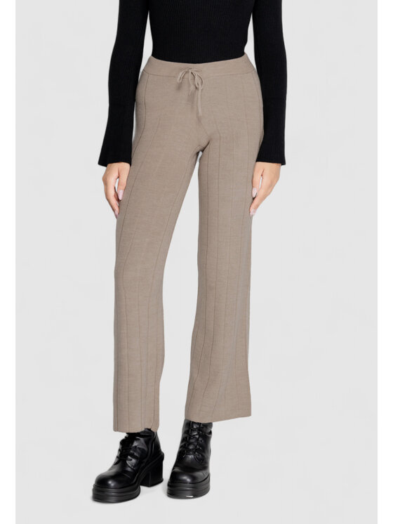 ONLY ONLY Pantaloni da donna ONLTESS MW PANT KNT Beige Regular Fit