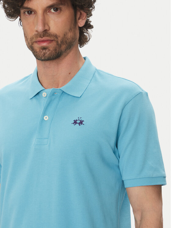 La Martina La Martina Tricou polo Tex BPMP01 PK031 Albastru celest Regular Fit