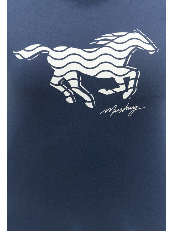Mustang Mustang T-Shirt LOA Niebieski Regular Fit