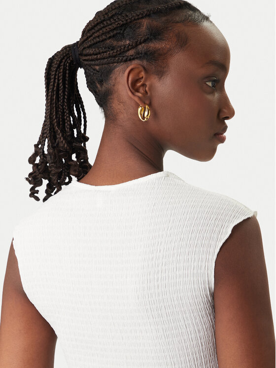 Tommy Jeans Tommy Jeans Top Smock Seersucker DW0DW22220 Biały Slim Fit