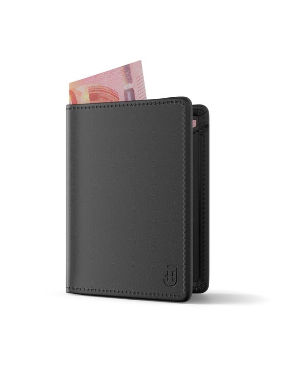 Mały Portfel Męski James Hawk, Czarny, Męski portfel podróżny z RFID