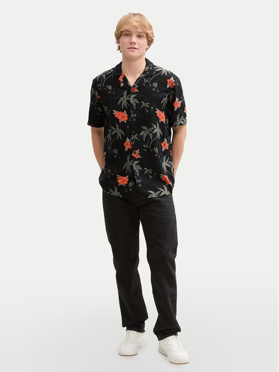 Tom Tailor Denim Tom Tailor Denim Cămașă 1045191 Negru Relaxed Fit