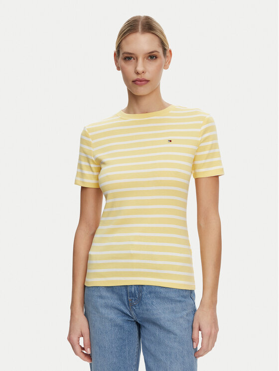 Tommy Hilfiger Tommy Hilfiger Tricou New Cody WW0WW40587 Galben Slim Fit