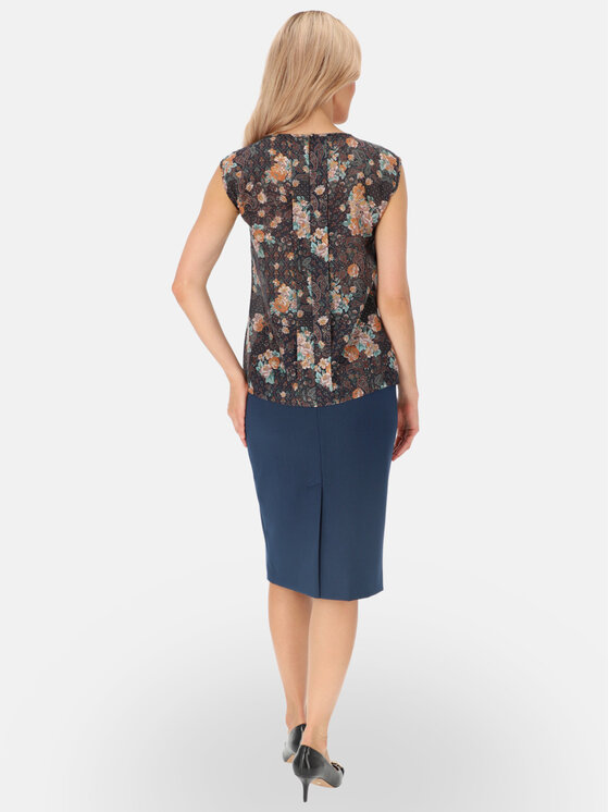 Potis & Verso Potis & Verso Bluzka Franka Granatowy Regular Fit