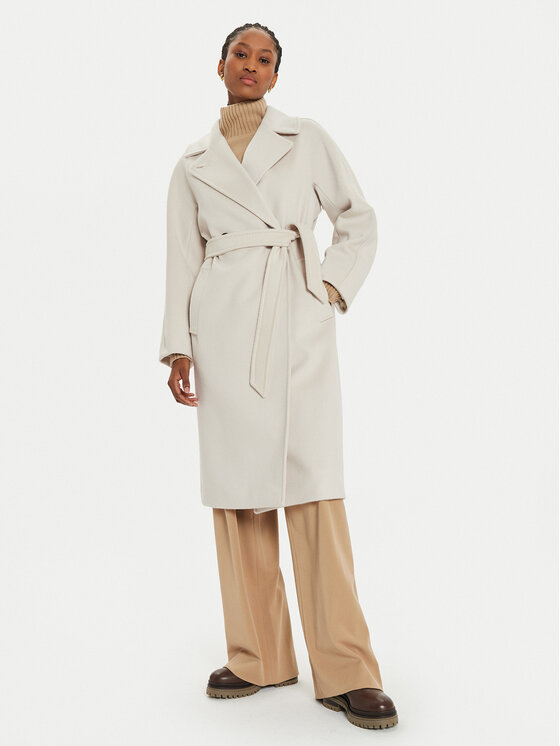 Weekend Max Mara Weekend Max Mara Cappotto di lana Resina 2425016092 Écru Regular Fit