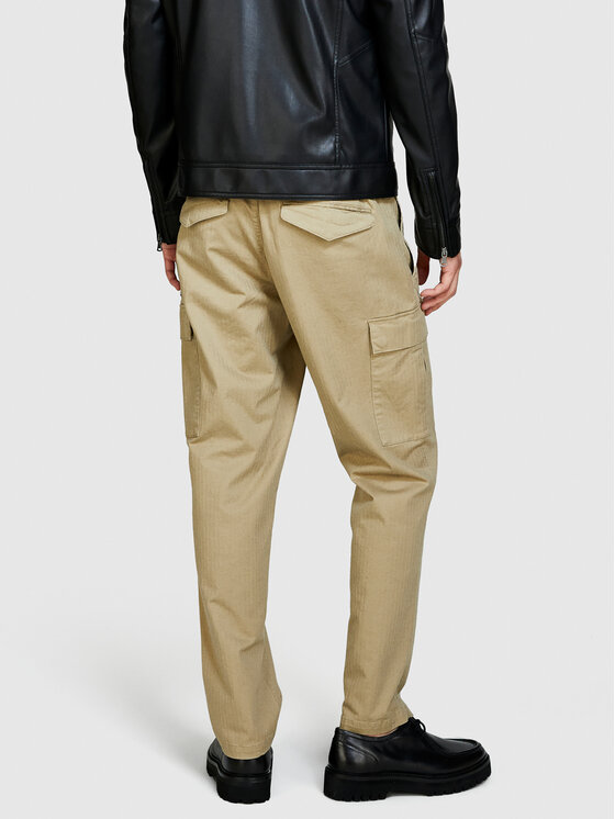Sisley Sisley Παντελόνι υφασμάτινο 4H2FSF03P Μπεζ Straight Fit