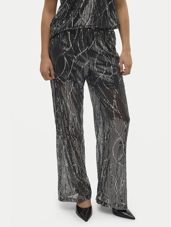 Vero Moda Vero Moda Hlače iz tkanine Ellen 10319016 Črna Straight Fit