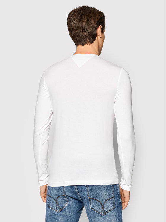 Tommy Hilfiger Tommy Hilfiger Longsleeve MW0MW10804 Biały Slim Fit