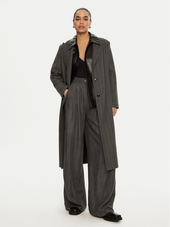 Please Please Παλτό μεταβατικό K0GCCTG000 Γκρι Regular Fit