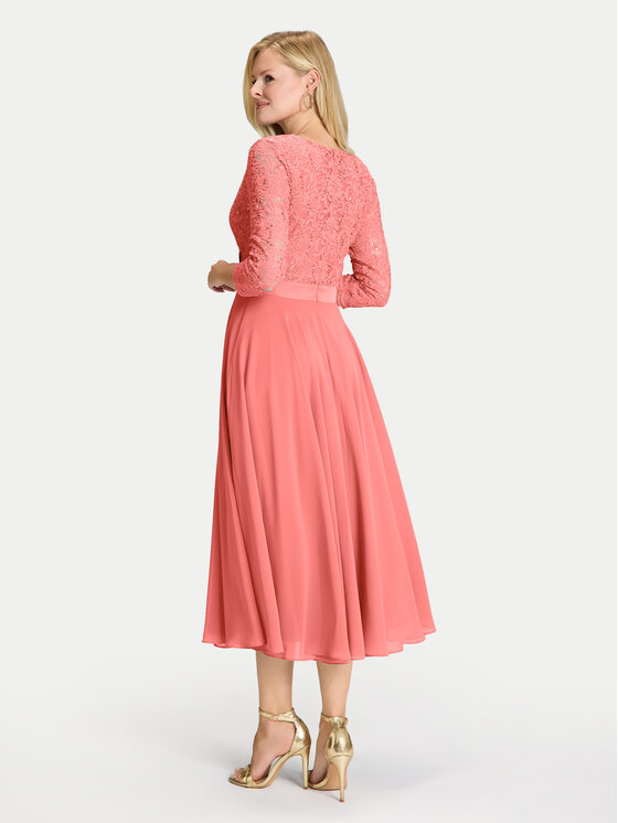 Swing Swing Sukienka koktajlowa 5AE29100 Koralowy Regular Fit