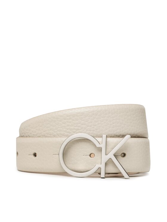 Calvin Klein Calvin Klein Pasek Damski Re-Lock Ck Logo Belt 30mm Pbl K60K610413 Beżowy