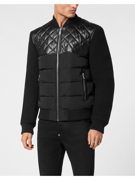 PHILIPP PLEIN PHILIPP PLEIN Kurtka skórzana 21121 Czarny Regular Fit