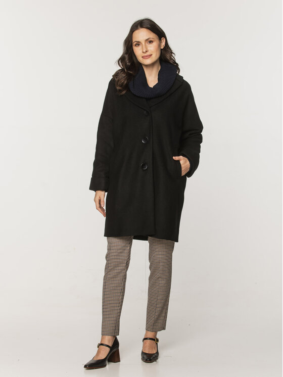 Willsoor Willsoor Płaszcz przejściowy 67836 Czarny Loose Fit