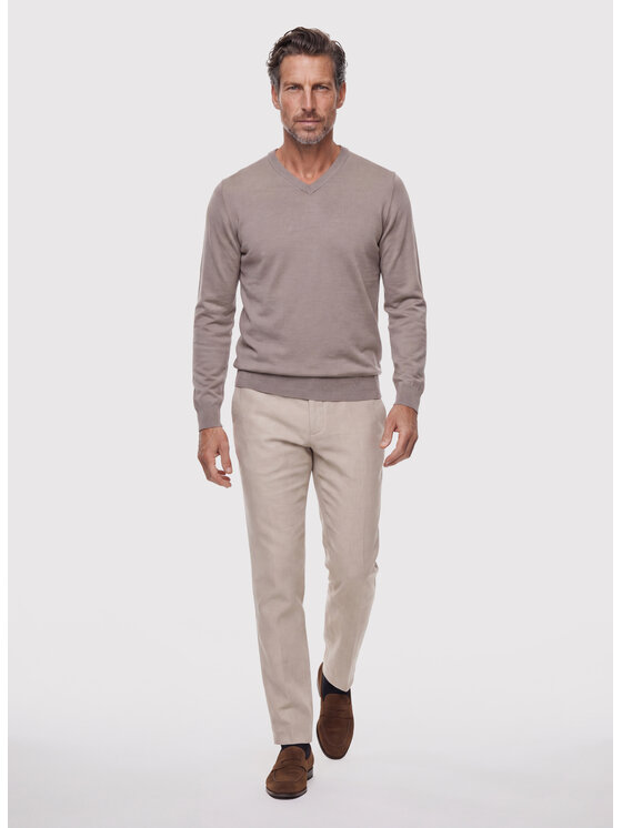 Pako Lorente Pako Lorente Sweter P26WP-2X-008 Beżowy Straight Fit