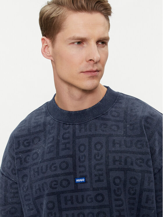 HUGO Hugo Majica dugih rukava Nenry 50510545 Tamnoplava Relaxed Fit