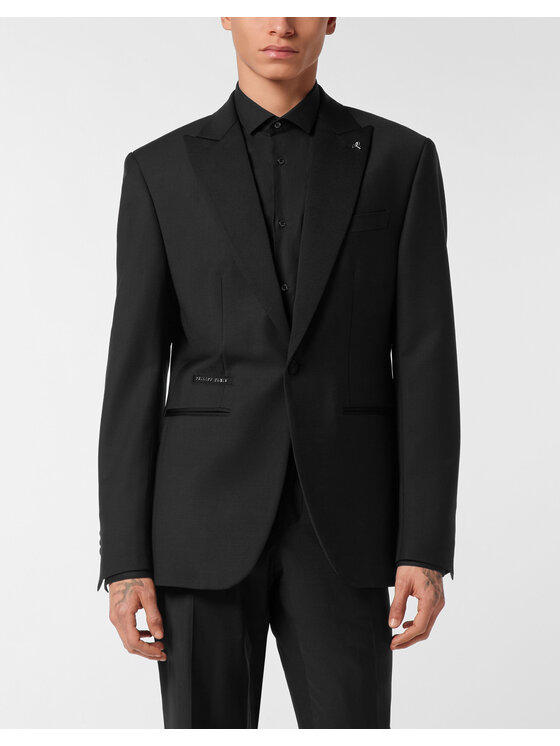PHILIPP PLEIN PHILIPP PLEIN Marynarka 25465 Czarny Fitted Fit