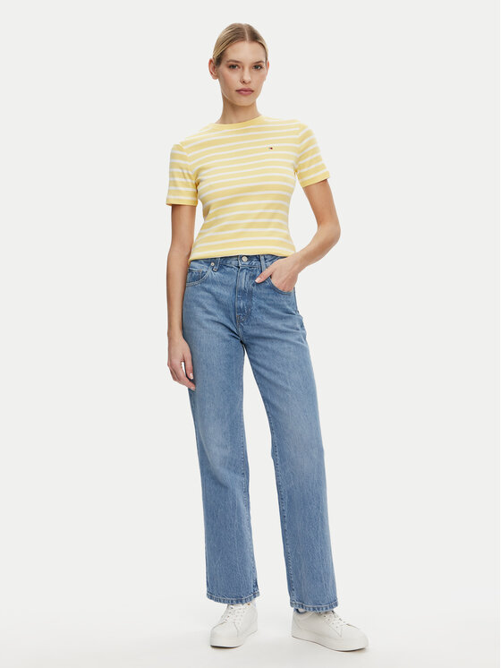 Tommy Hilfiger Tommy Hilfiger T-särk New Cody WW0WW40587 Kollane Slim Fit