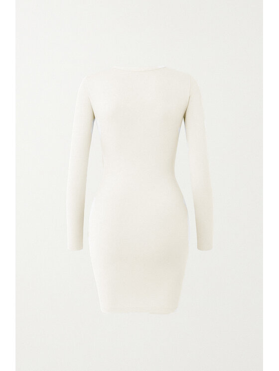 Nudyess Nudyess Úpletové šaty Vivia mini Écru Fitted Fit